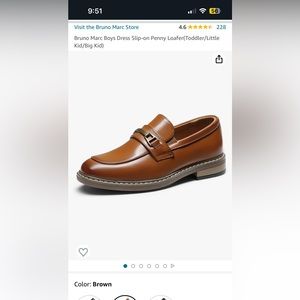 Bruno Marc Boys Dress Slip-on Penny Loafer